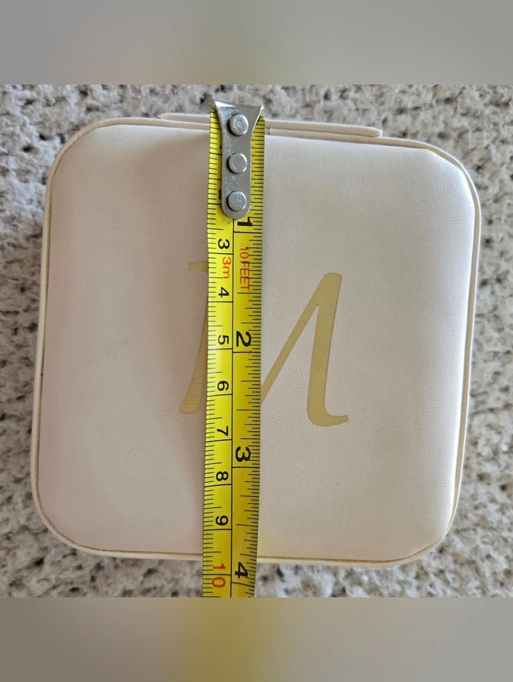 Monogram M Small Jewelry Travel Case - Blush Pink with Gold